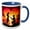 Blue/White, variant on 3drose, Silhouette Couple Man Proposing to Woman Heart Shaped Sunset, 11oz Magic Transforming Mug