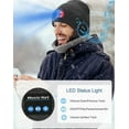 thumbnail image 4 of Morttic Bluetooth Beanie Hat with Light, Unisex USB Rechargeable 6 LED Headlamp Cap with Headphones, Built-in Stereo Speakers & Mic Winter Knitted Beanie Hat (Black), 4 of 9