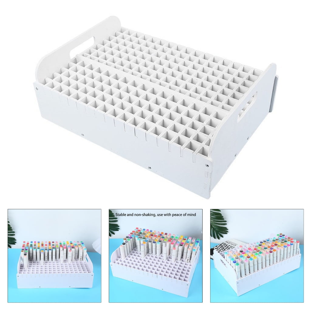 204 Slot Art Marker Organizers PVC Marker Stand Desktop Marker Storage Rack For Art Marker Brush Pen Colored Pencil