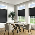 thumbnail image 2 of Keego Cordless Cellular Shades Blackout Window Blinds 9/5" Single Cell Blackout Window Blinds Premium Honeycomb Shades Thermal Insulated Blinds (Black , 46"W x 78"H), 2 of 6