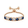 thumbnail image 2 of ANGARA Natural Seven Stone Sapphire and Diamond Tennis Bolo Ring in 14K Rose Gold for Women (Size-2.5mm) | September Birthstone, Anniversary, Jewelry Gift for Women | Natural Blue Sapphire Ring, 2 of 9