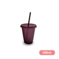thumbnail image 3 of Vaso para beber Toystoory con tapa y pajita de plástico PP reutilizable Mostrada Rojo púrpura 480ml, 3 of 6