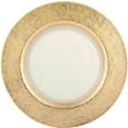 thumbnail image 3 of HomeRoots 375871 13 in. Hand Crafted Gold Glass Authentic Leaf Round Charger Plate, 3 of 4