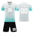 thumbnail image 1 of Custom Football Kit Set for Adult and Child, Name Number Team Logo DIY Family Match Personalized Jersey Shirt Shorts Set, Dad and Son Matching Outfits Light Blue XXXXL, 1 of 6
