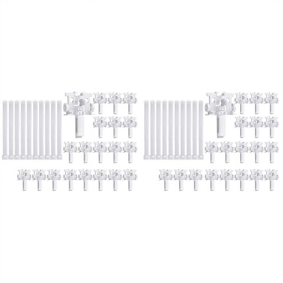 Vertical Blind Repair Carrier with Stem Blinds Kit White Replacement Parts 40Pcs