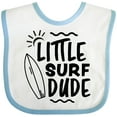 thumbnail image 3 of Inktastic Little Surf Dude with Surfboard Boys Baby Bib, 3 of 4