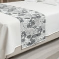 thumbnail image 2 of Tropical Bed Runner, Print of Exotic Plantation Palm Leaves Hawaiian Greyscale Layout, Decorative Accent Bedding Scarf for Hotels Homes and Guestrooms, Queen, Dimgray White, by Ambesonne, 2 of 2