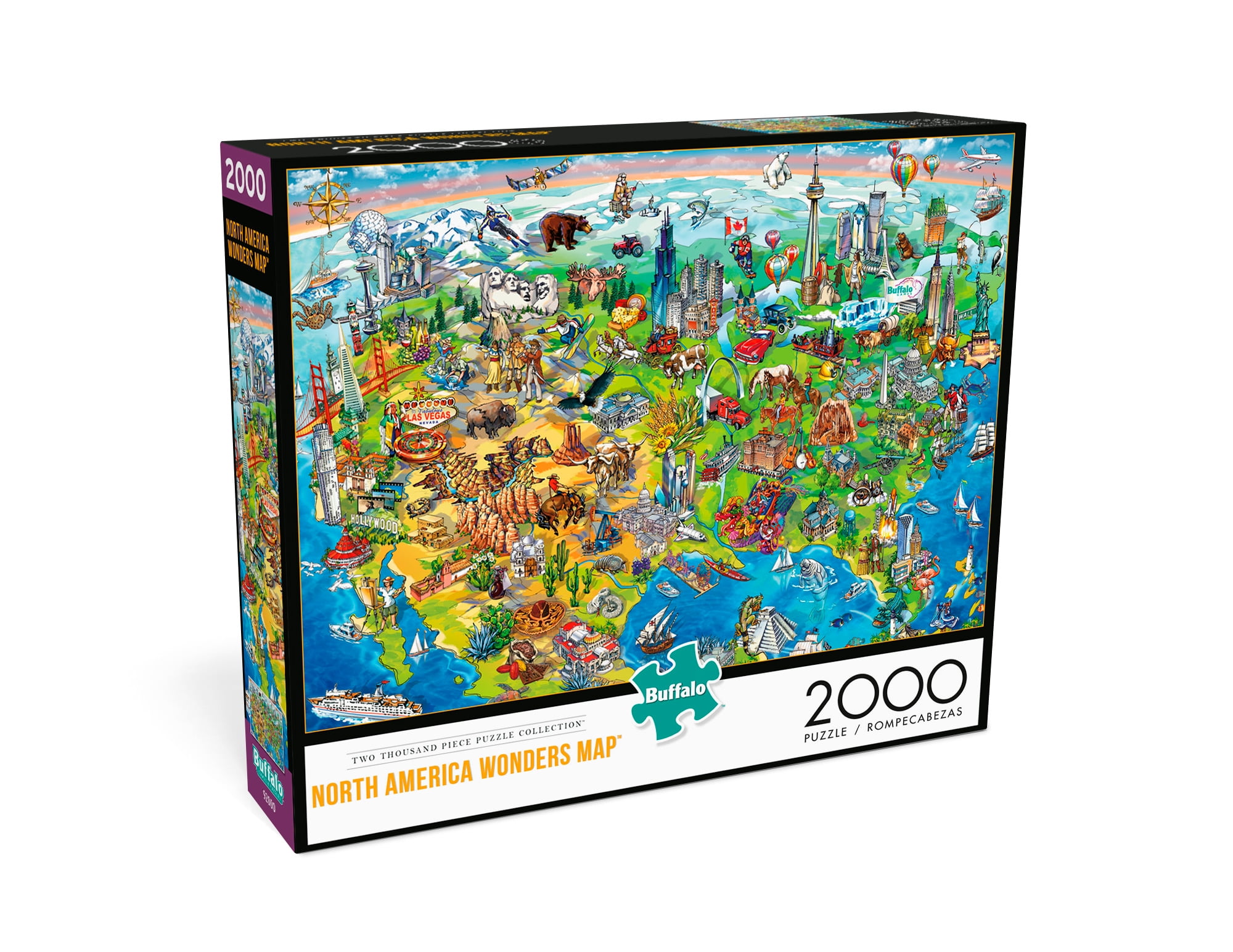 Buffalo Games North America Wonders Map 2000 Piece Jigsaw Puzzle Walmart Com