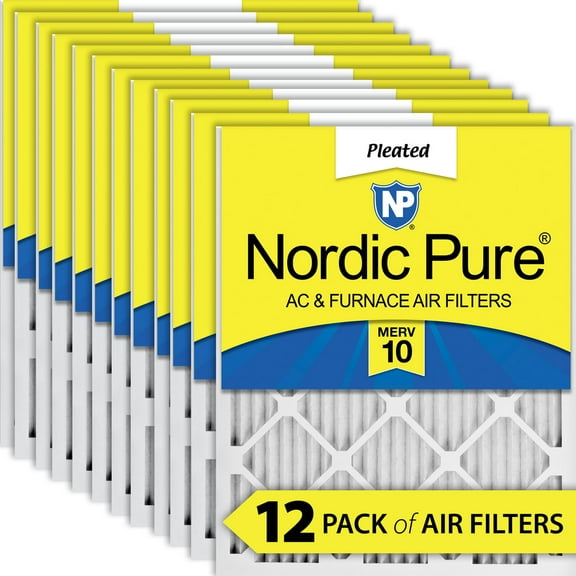 20x20x1 (19_1/2x19_1/2) Pleated MERV 10 Air Filters 12 Pack
