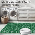 thumbnail image 5 of ODIKA 4'x6' Machine Washable Non-Slip Area Rug, Festive Evergreen Wreath Featuring Elegant Swirls and Snowflake Accents High Traffic Rug with Pad, Green, 734748, 5 of 8