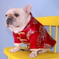 thumbnail image 1 of Pet Costume Tang Suit Dog Cheongsam Satin Coat Chinese Style Clothing for Dogs Pet Coat Puppy Cats Dog Shirt, 1 of 10