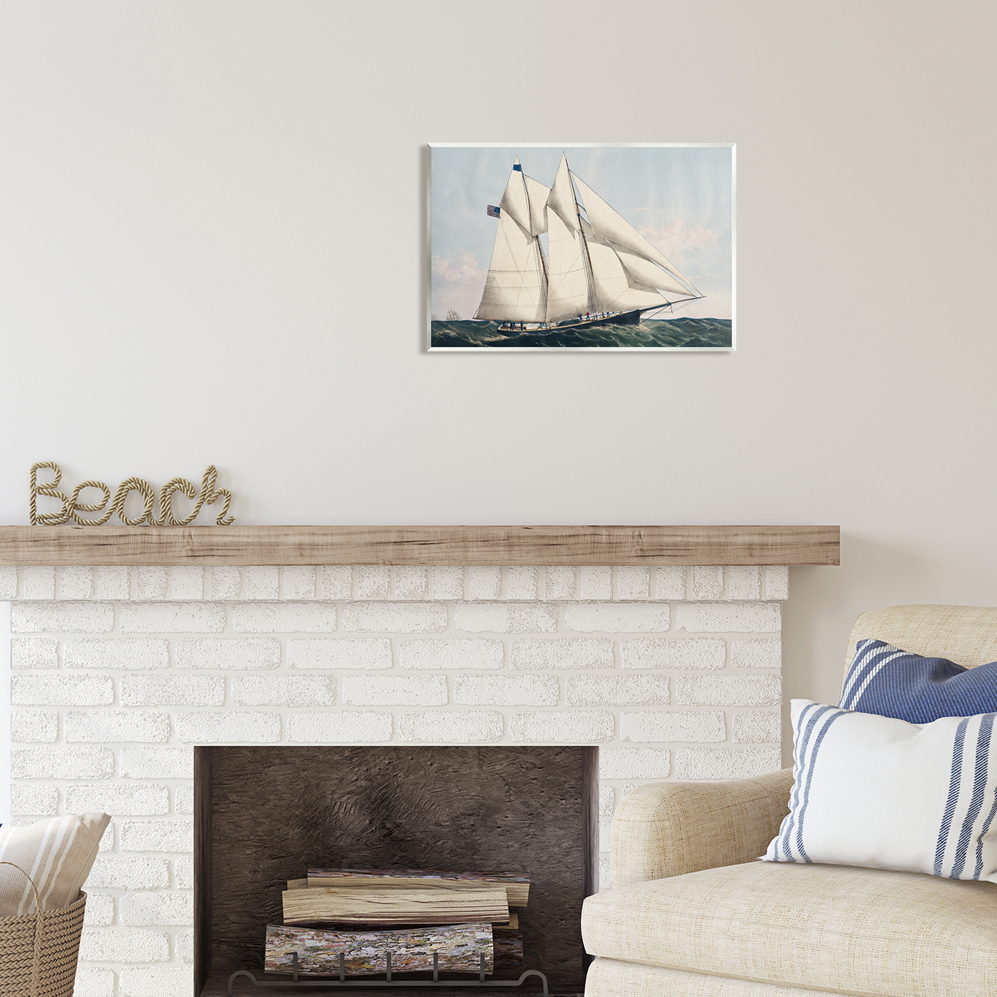 Stupell Industries Vintage Nautical Yacht Transportation Painting Unframed Art Print Wall Art, 19 x 13
