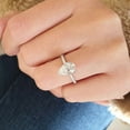 thumbnail image 4 of Solitaire Brilliance 3.90CT Pear Moissanite Solitaire Pave Hidden Halo Engagement Ring for Women 10k White Gold Ring Size 9, 4 of 7