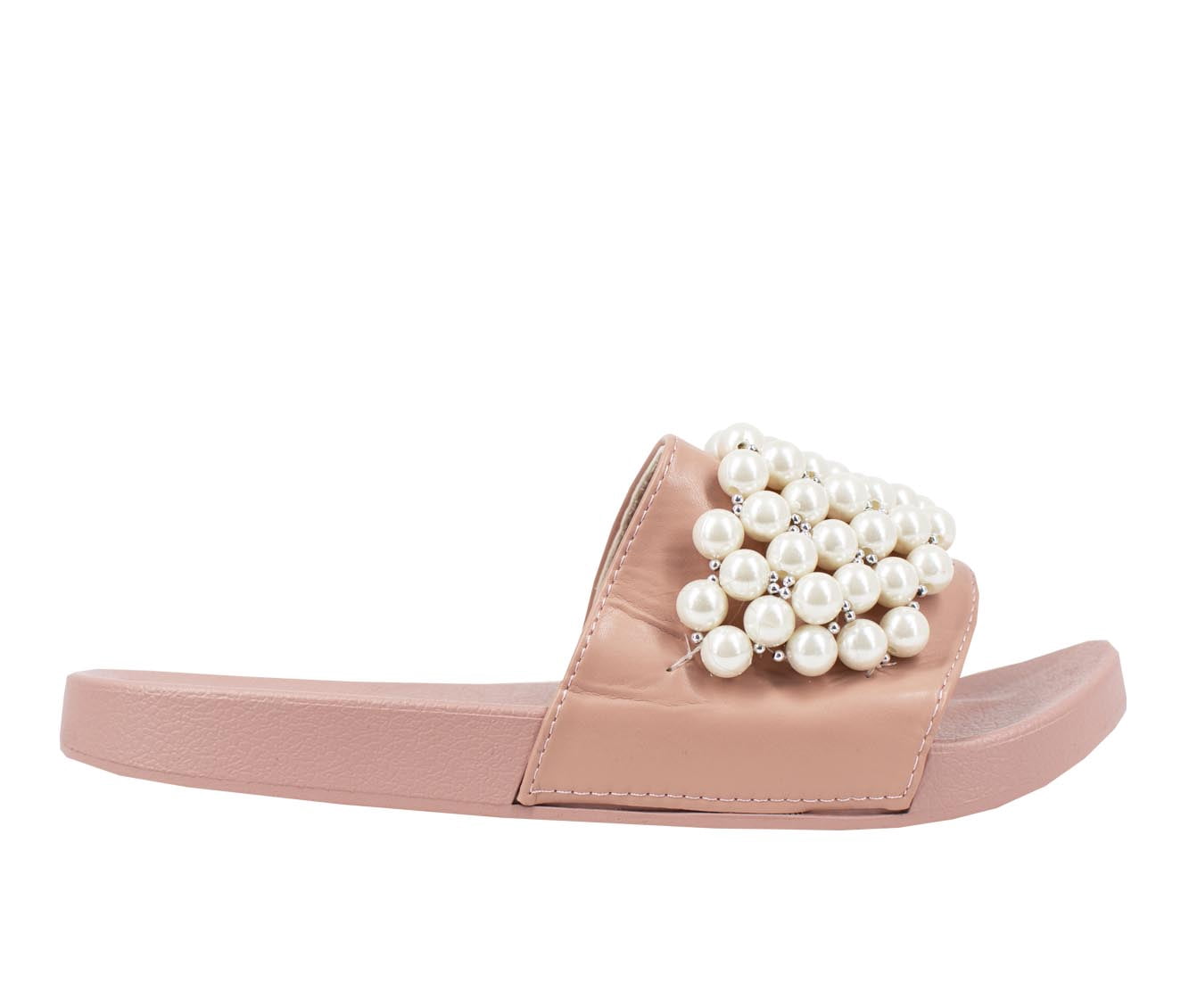 Mudd Women's Imitation Pearl Embellished Pool Slide