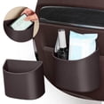 thumbnail image 2 of Universal Leather Car Door Cup Holder Can, Leakproof Car Bin,Multifunctional Back Seat Car Organizer for Hold Phones, Snacks, Drinks (Black), 2 of 7