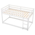 thumbnail image 4 of DreamBuck Bunk Bed Twin over Twin, Solid Wood Twin Floor Bunk Bed with Ladder, Safety Guard Rails, Heavy Duty Bunk Beds for Teens Adults, Space-saving, Noise-Free, White, 4 of 11