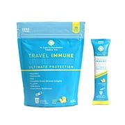 Nutra Yu - Travel Immune -for Ultimate Protection, Immune Support, high doses of Vitamin C and D Sugar Free, Supplement Drink Mix (Lemon Lime) (16)