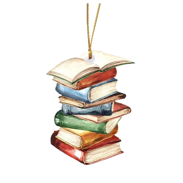 Hearth & Gear Books Book Pendant Decoration Hanging On The Tree Key Bag As A Bookmark Purpose Practical Strong Durable Candy Cane Garland with Lights Elephant Decorations Pig Swing for Car Glass Beads
