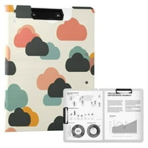 FORMRS A4 Clipboard Folder with Pen Holder Horizontal Foldable School Office Binder, Simple Clouds