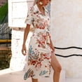 thumbnail image 4 of Robe d'Été à Imprimé Floral pour Femmes Robe à Manches Courtes Robe Moulante Robe de Plage Robe de Soleil Robe Chemise, 4 of 4