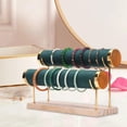 thumbnail image 1 of Soporte de exhibición de pulsera de 2 niveles, soporte de soporte de organizador Accesorios Estante de exhibición de joyería para joyería Brazalete Reloj Fotografía Poliuretano Verde Yinane Soporte de exhibición de pulsera, 1 of 8