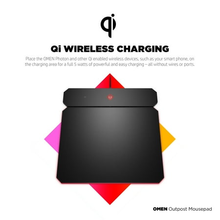 HP OMEN - Outpost Mouse Pad with Qi Wireless Charging - Black