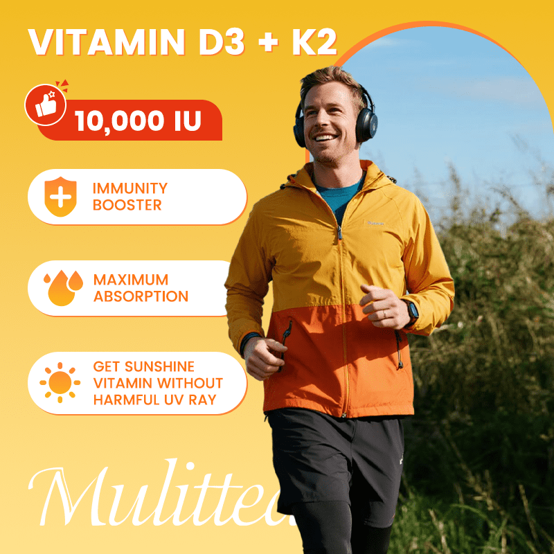 (2 Pack) Vitamin D3 K2 Supplement - 10000 IU Extra Strength - for Bone, Teeth, Muscle Support -240 Count