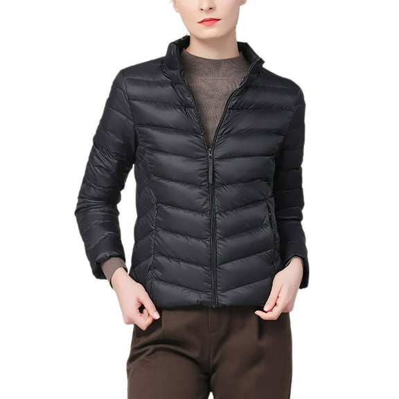 Drses Women's Ultra Light Weight Packable Down Jacket with Removable Hoodie