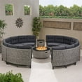 thumbnail image 4 of Noble House Baltaire Outdoor Round 8-Seater Wicker Sectional Set with Fire Pit, 4 of 4