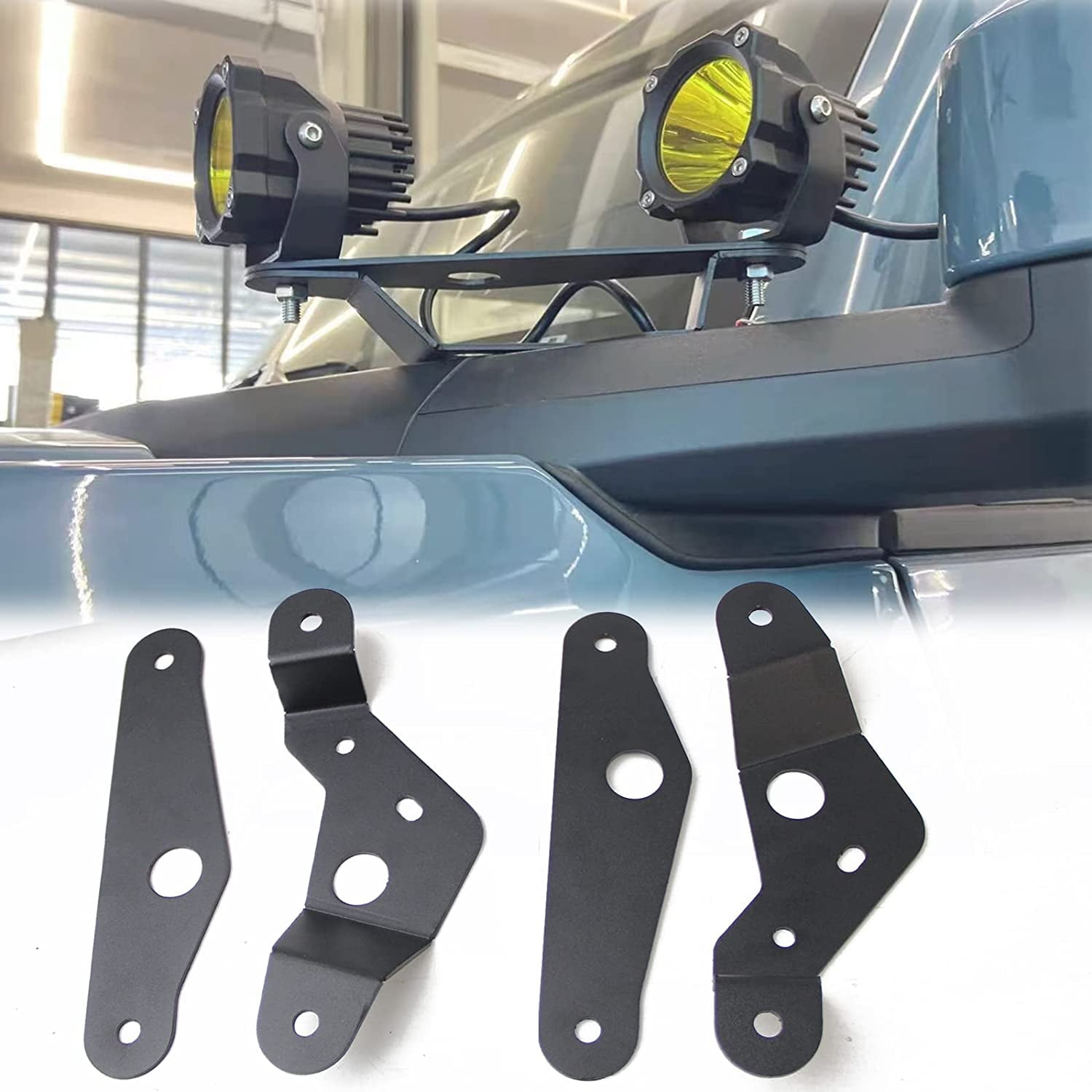Jeep JL & JT Gladiator A Pillar Cowl Ditch Light Mounts, Pair Black – Off Road Evolution - View #11