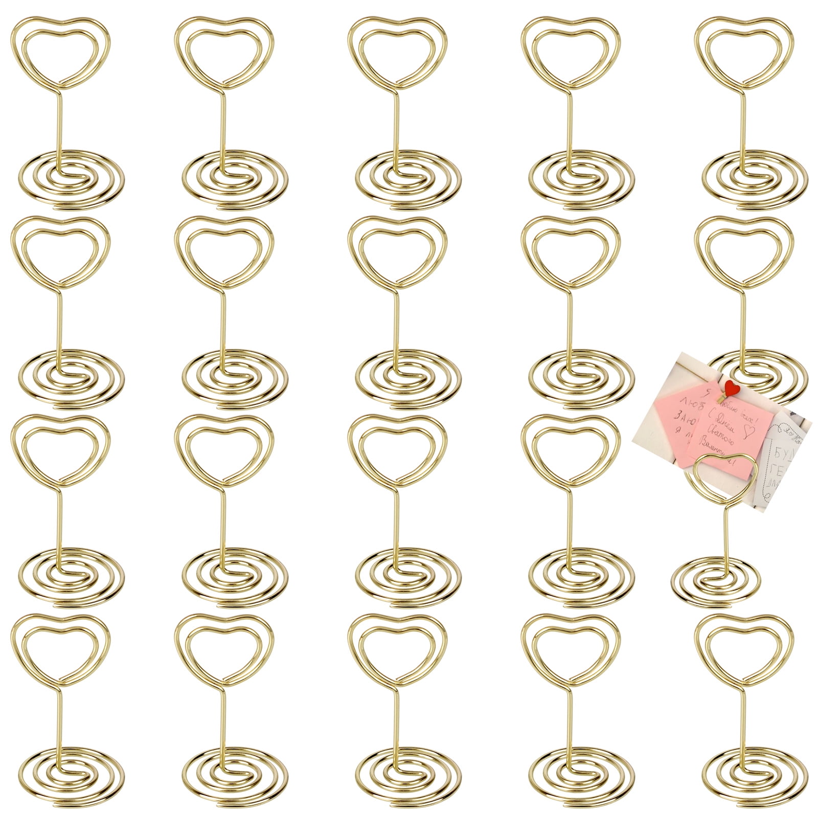 Heart Shape Table Number Card Holders Photo Holder Stand Place Paper Menu D Home & Garden IN2331114