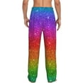 thumbnail image 3 of Disketp Rainbow Glitter Men'S Pajama Pants - Ultra Soft Fleece Sleep And Lounge Pants (Size: S-Xxl), 3 of 9
