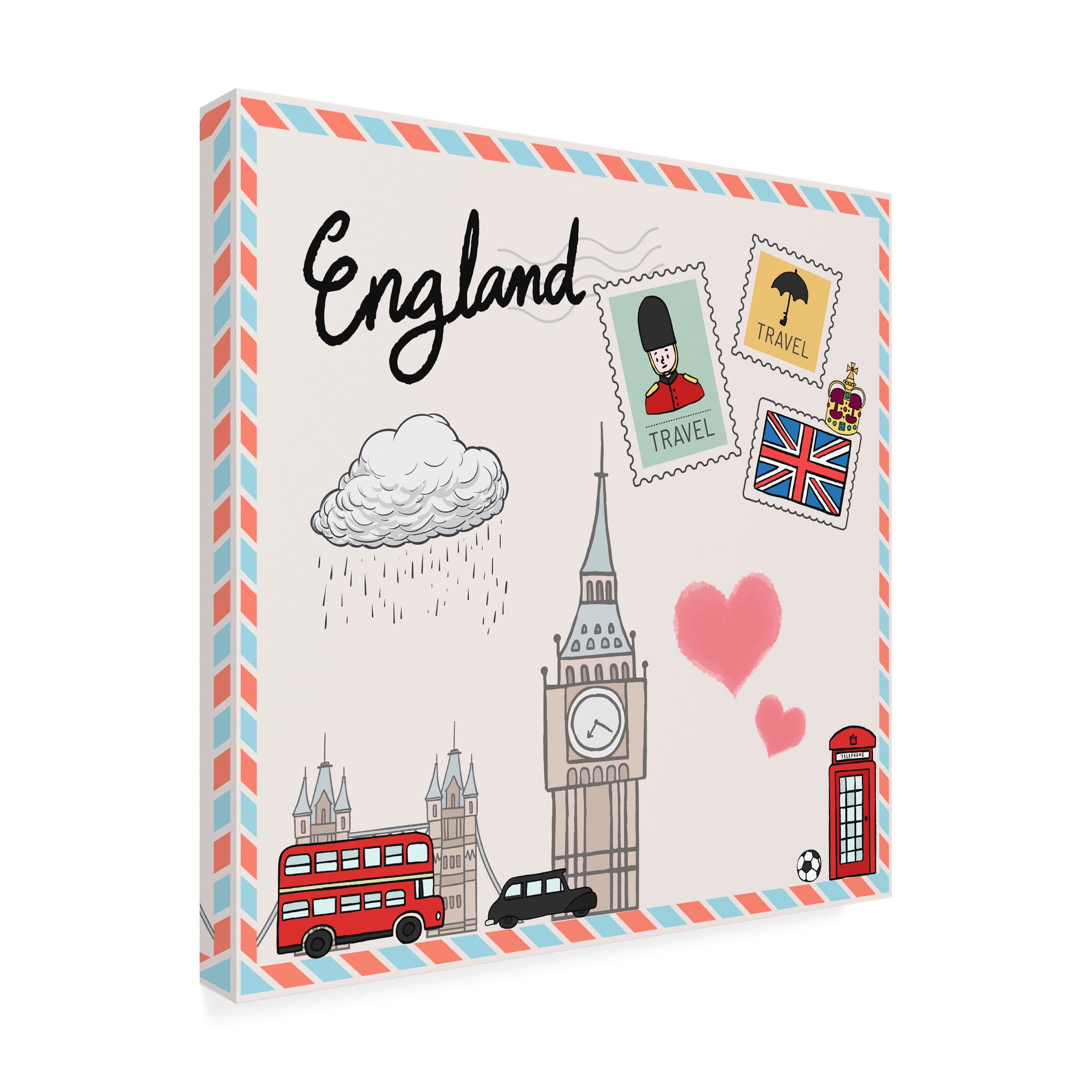 The Font Diva 'England' Canvas Art