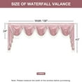 thumbnail image 3 of VOGOL Wide Pink Velvet Valance - 138"W Waterfall Swag with Vintage Beaded Tassels, Soft & Thick for Bedroom & Living Room, 3 of 7