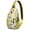 Modern, variant on Rustic Paisley Ornament Sling Backpack, Vintage Bohemian Crossbody Shoulder Bag with Colorful Floral Pattern, Lightweight Travel Hiking Daypack
