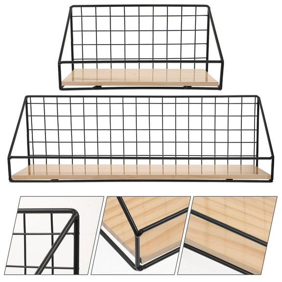 FRCOLOR  2 Pcs Single Shelf Storage Rack Hanging Wall Mounted Shelving