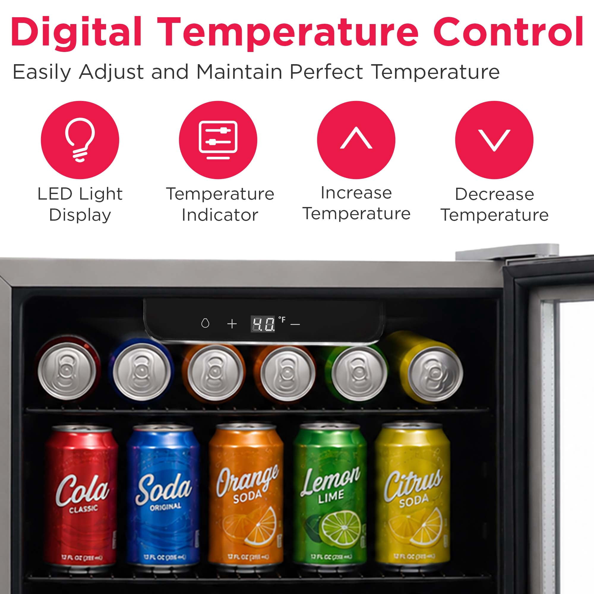 Frigidaire 88 Can or 25 Wine Bottle Beverage Center, 2.6 Cu. Ft. Refrigerator with Digital Control