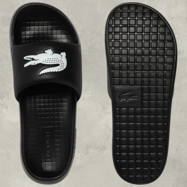 SANDALIA LACOSTE LOGO COCODRILO NEGRO