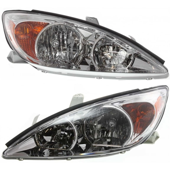 For Toyota Camry 2002 2003 2004 Headlight Assembly Pair Driver and Passenger Side w/Bulbs For TO2502137 TO2503137