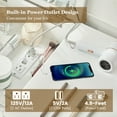 thumbnail image 5 of JanflyHome Vanity Desk with Mirror and Lights, Vanity Table for Girls Women Bendroom, Dressing Table with Stool, Modern, White, 5 of 11