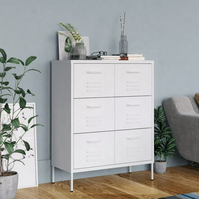 vidaXL Armoire à Tiroirs Blanche 80x35x101,5 cm Acier