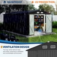 thumbnail image 6 of 10x14 FT Metal Outdoor Storage Outdoor Storage Unit - Lockable Door & Air Vents - Heavy Duty Garden Utility Outdoor Storage Unit for Backyard, Patio, Lawn - Weatherproof & UV Protected - No Floor, 6 of 6