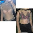 thumbnail image 2 of YM YOUMU Women Rhinestone Sheer Mesh Tops See Through Shirt Long Sleeve Glitter Shiny Blouse, 2 of 5