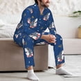 thumbnail image 5 of Mens Pajamas Set, Cartoon Cute Shark Swim Ring Button Down Long Sleeve Loungewear Sleepwear Pjs sets for Men, 5 of 5