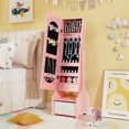 thumbnail image 2 of Costway Kids Jewelry Cabinet with Full-Length Mirror Drawer 2 Adjustable Tilt Angles Pink, 2 of 9