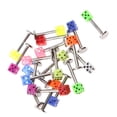 thumbnail image 3 of Guardoinrt 20Pcs Assorted Dice Lip Studs Chin Tongue Rings Bars Labret Body Piercing Jewelry, 3 of 6