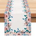 thumbnail image 1 of Hearth & Gear Spring Flower Print Table Runner Home Living Room Decoration Tablecloth Linen Tablecloth Mat Coffee Table Cloth Christmas Table 120 Inches Long compatible with Macrame Table 60 Inches, 1 of 4
