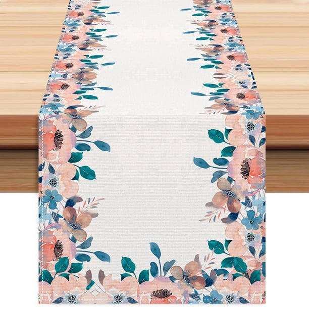 Camino de mesa con estampado floral primaveral Hogar Salón Decoración Mantel Mantel de lino Mantel individual Mantel para mesa de centro