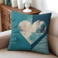 thumbnail image 6 of Happy Valentines Day Blue Series Love Heart Throw Pillow Covers 20"x20", Set Of 4, Linen Study Sofa Cushion Cover Indoor Living Room Home Decor, 6 of 7