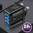 thumbnail image 1 of EGNMCR UK QC 3.0 Quick Charger 3A USB Plug Three Power Ports Travel Charger For Phone PD Plug, 1 of 6